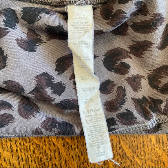 VARLEY CENTURY GREY CHEETAH LEOPARD ANIMAL PRINT CROPPED HIGH RISE LEGGINGS - Picture 15 of 16